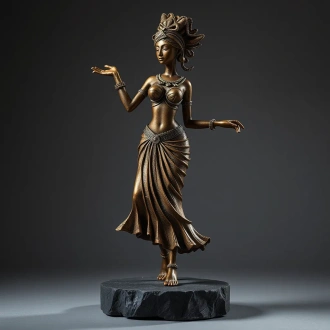 Dhokra Art Brass Dancing Tribal Woman Figurine