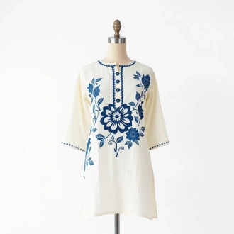 Hand-Blocked Print Cotton "Anokhi" Kurta