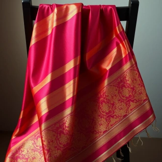 Ganga Jamuna" Handwoven Banarasi Silk Dupatta