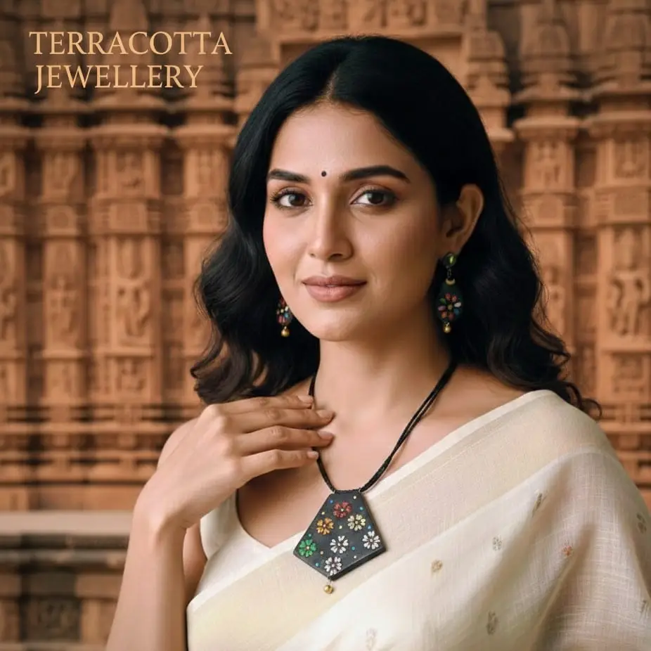 Model Wearing Spotted Design