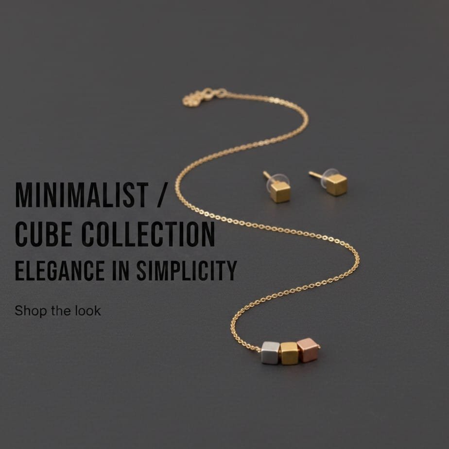 Trinity Cube Geometric Jewelry Set