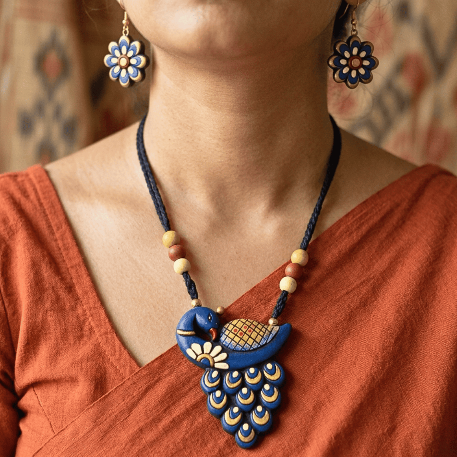 Mayura Mudra - Terracotta Peacock Set