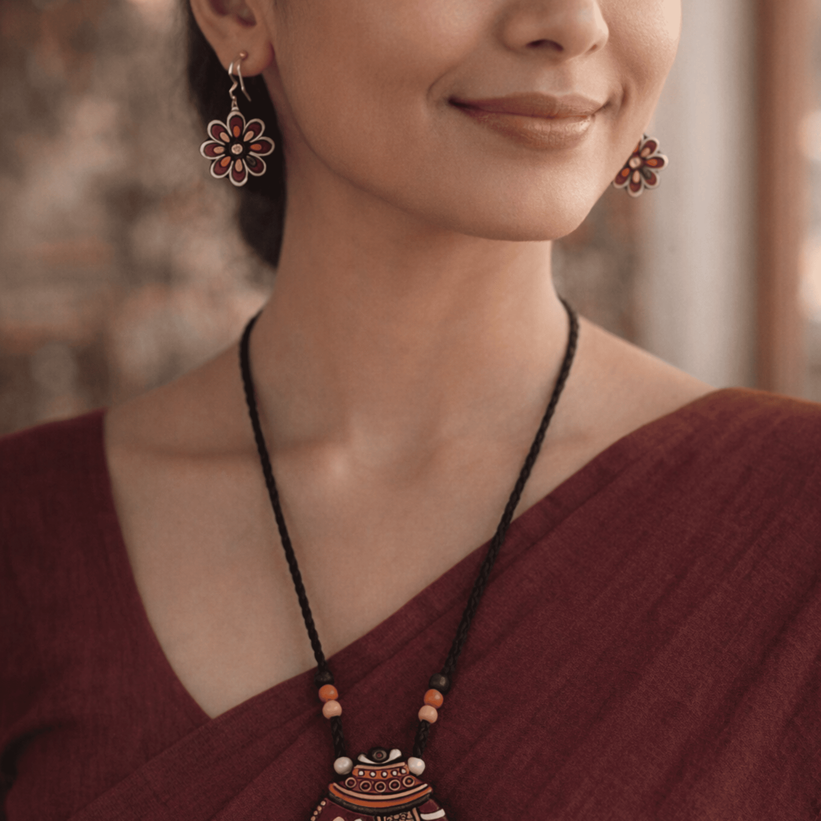 Terracotta Shankh (Conch) Jewelry Set