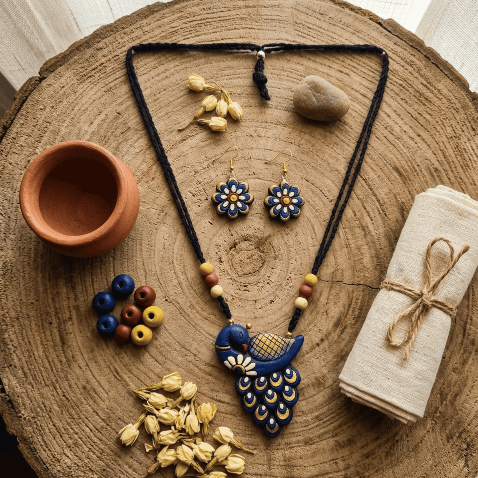 Mayura Mudra - Terracotta Peacock Set