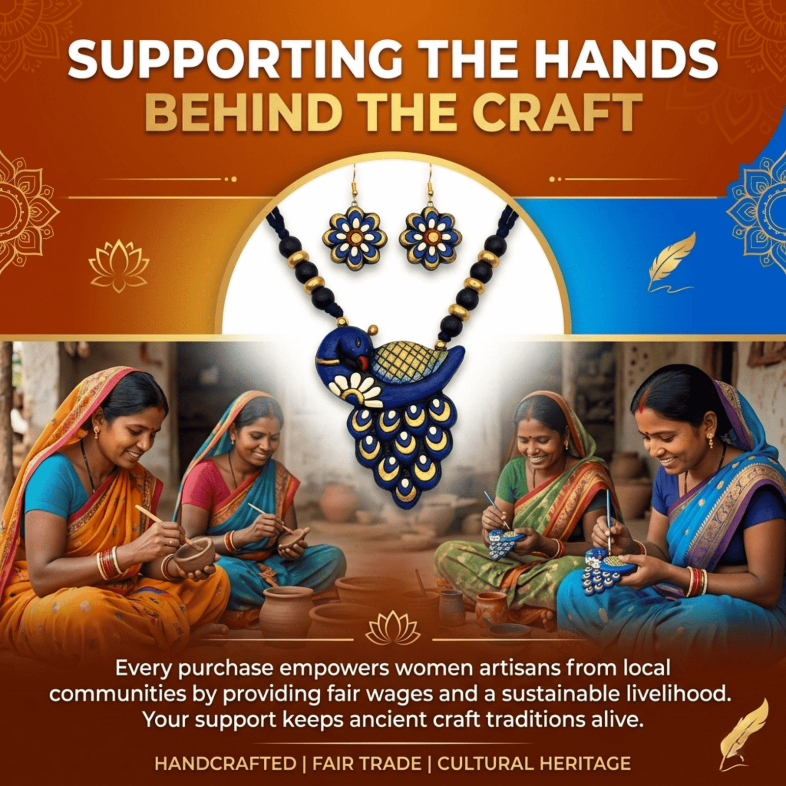 Mayura Mudra - Terracotta Peacock Set